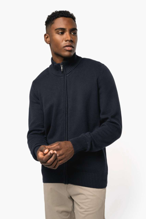 Cardigan cu fermoar metalizat din bumbac 100%