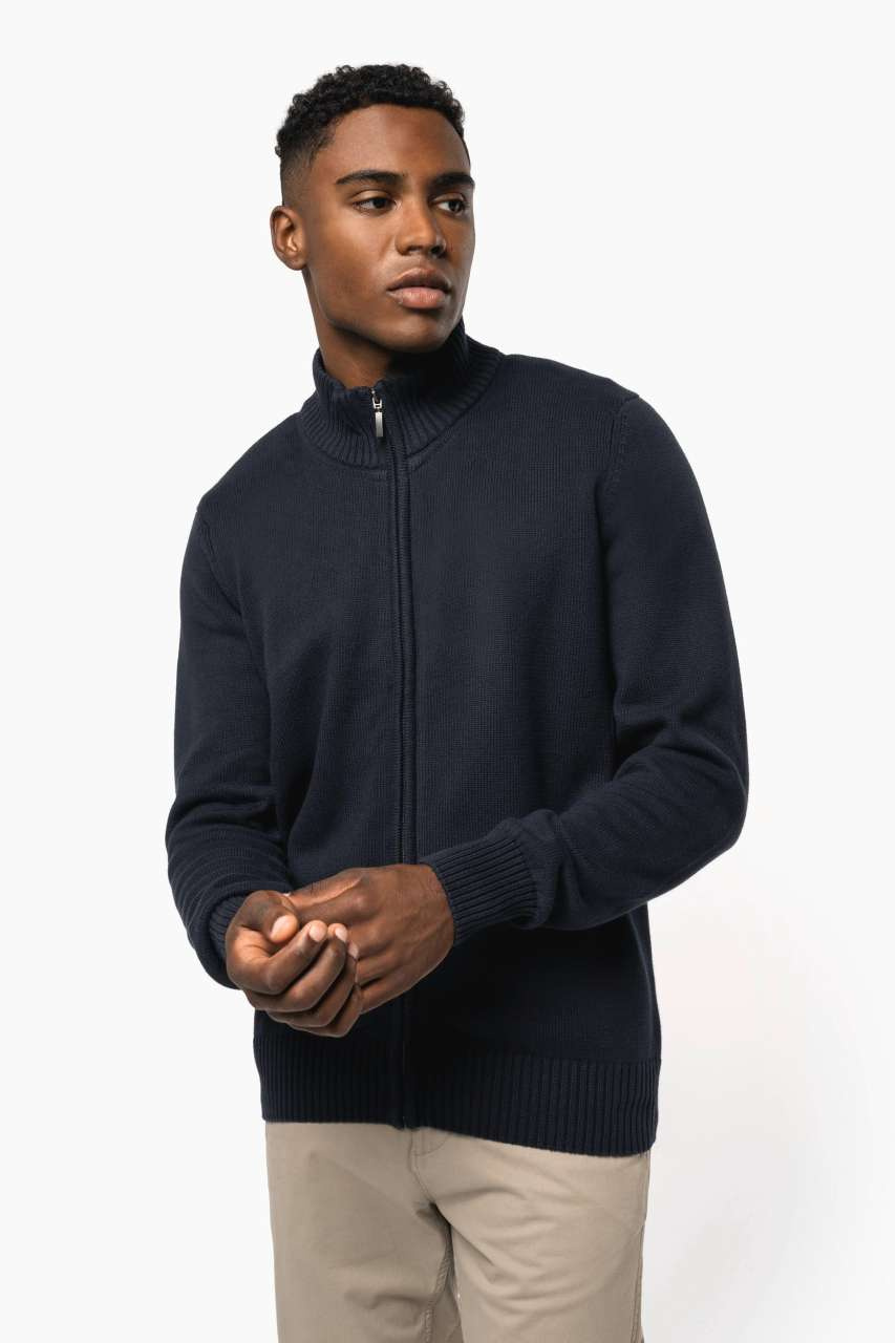 Cardigan cu fermoar metalizat din bumbac 100%