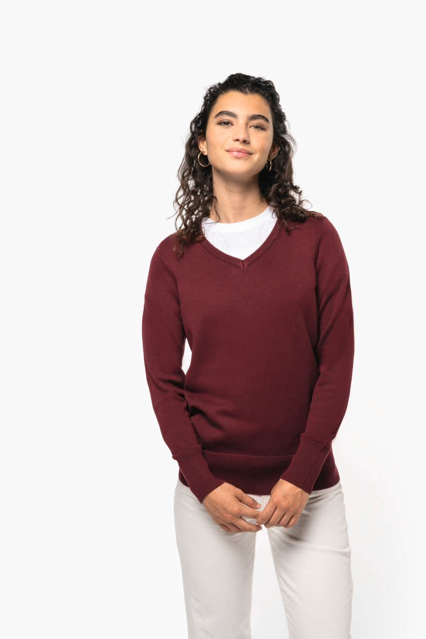 Women's Classic V-Neck Jumper - Stylish & Comfortable