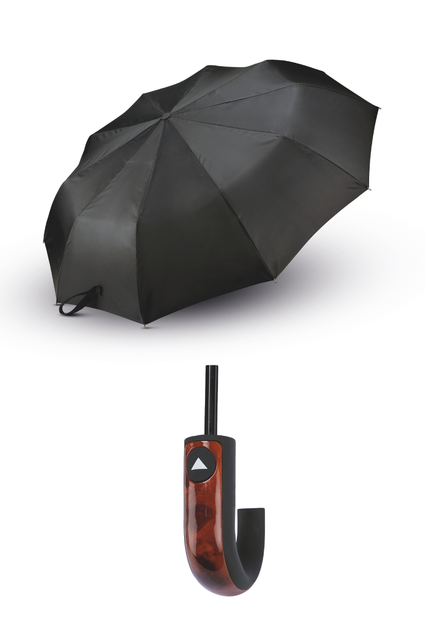 Umbrelă pliabilă clasică cu mâner în J