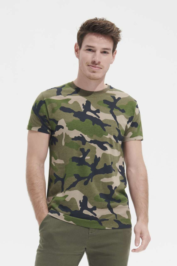 SOL'S Camo Men's Round Collar T-Shirt - 100% Cotton
