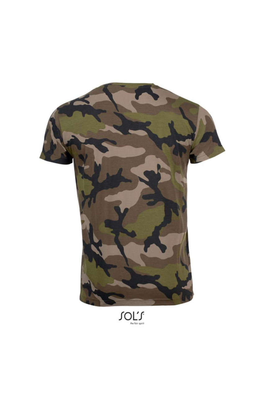 SOL'S Camo Men's Round Collar T-Shirt - 100% Cotton