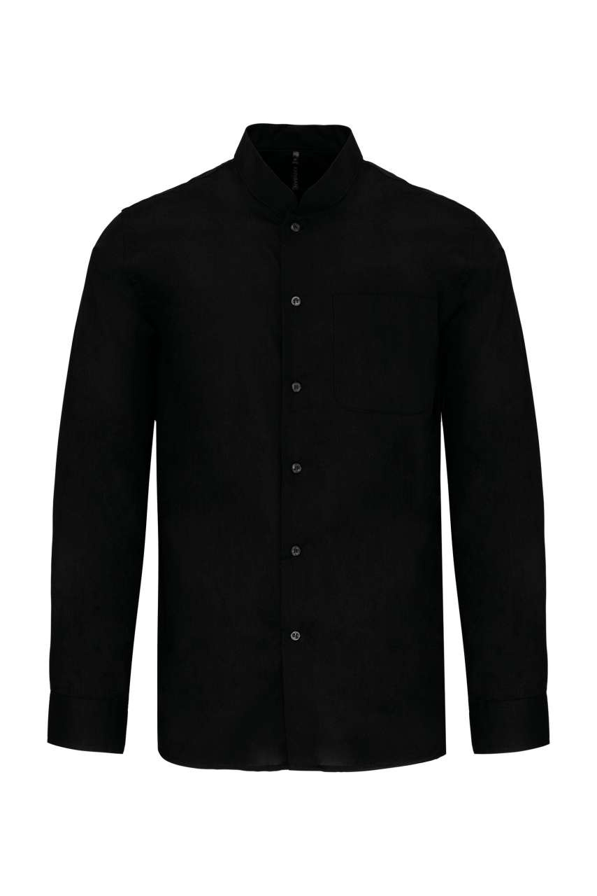 Men's Long-Sleeved Mandarin Collar Shirt