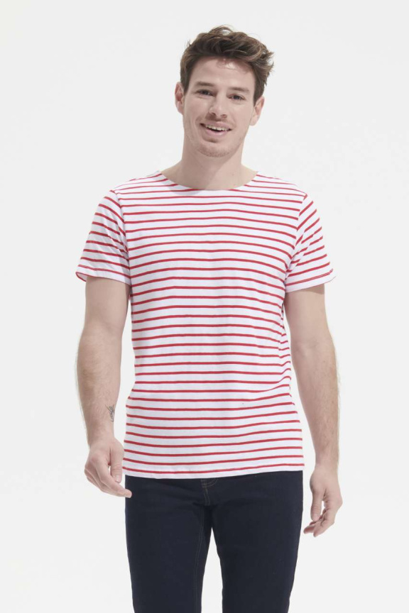 SOL'S MILES Men's Striped Round Neck T-Shirt