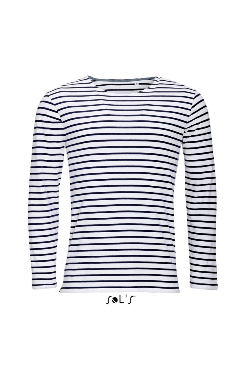 Men's Long Sleeve Striped T-Shirt - Navy White