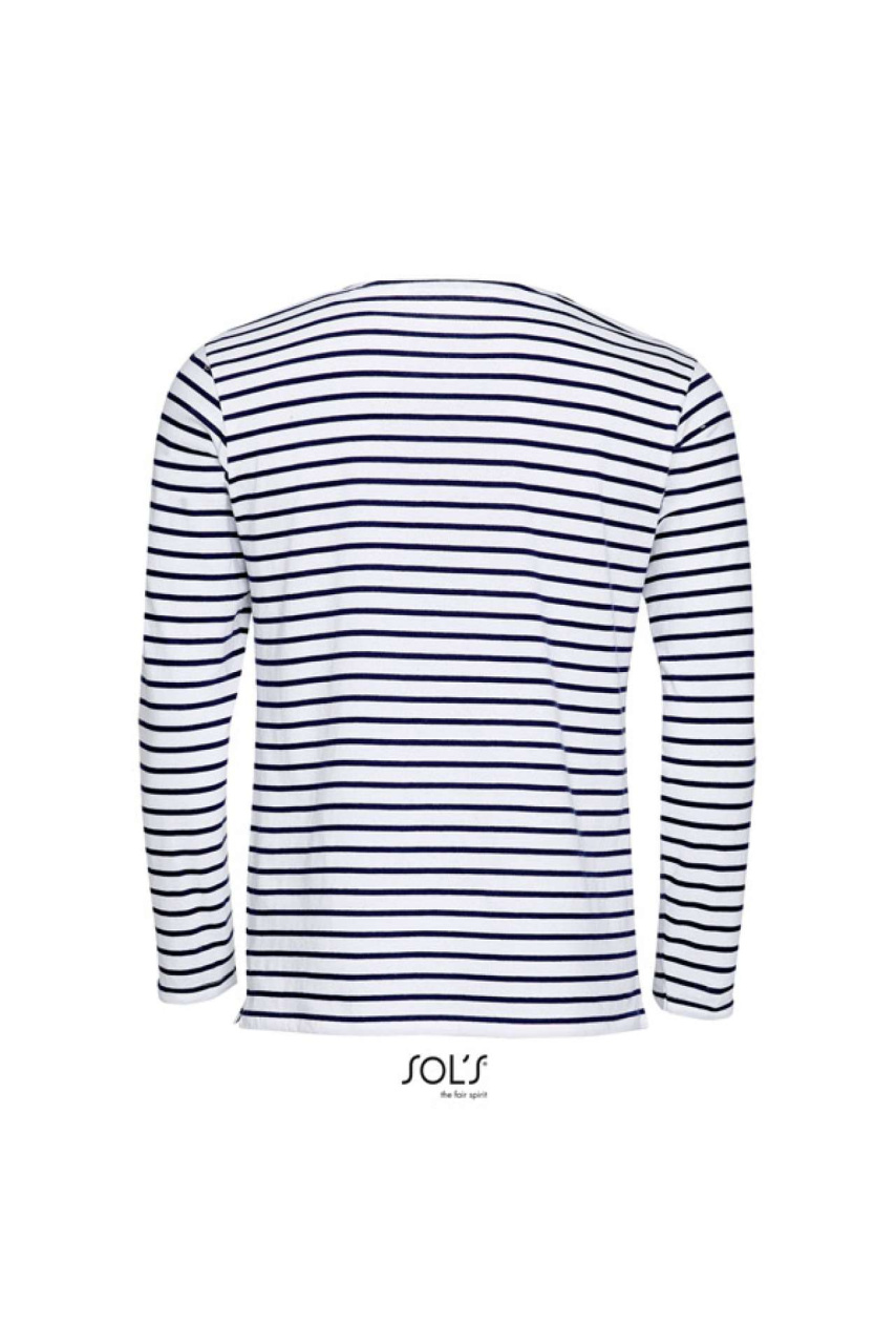 Men's Long Sleeve Striped T-Shirt - Navy White