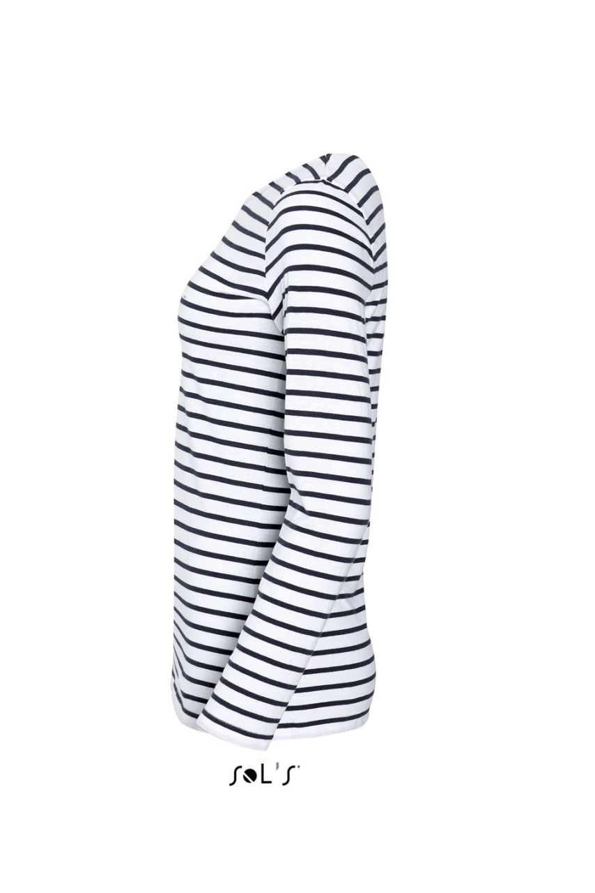 Tricou Dama cu Dungi SOL'S MARINE - Mâneci Lungi