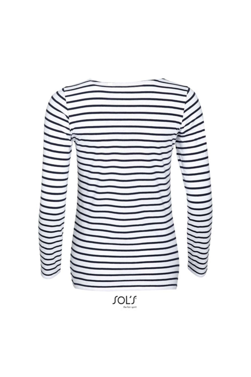 Tricou Dama cu Dungi SOL'S MARINE - Mâneci Lungi