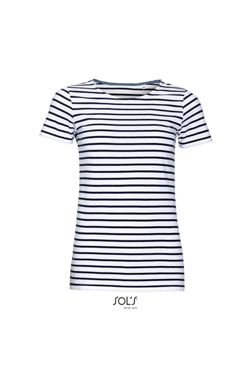 SOL'S MILES Women's Striped Round Neck T-Shirt