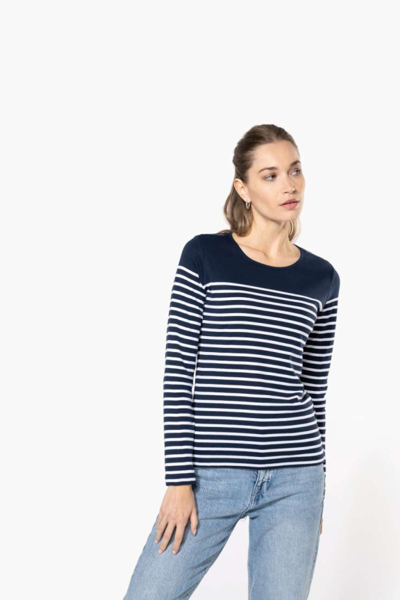 Bluză Damă cu Dungi Breton Mânecă Lungă