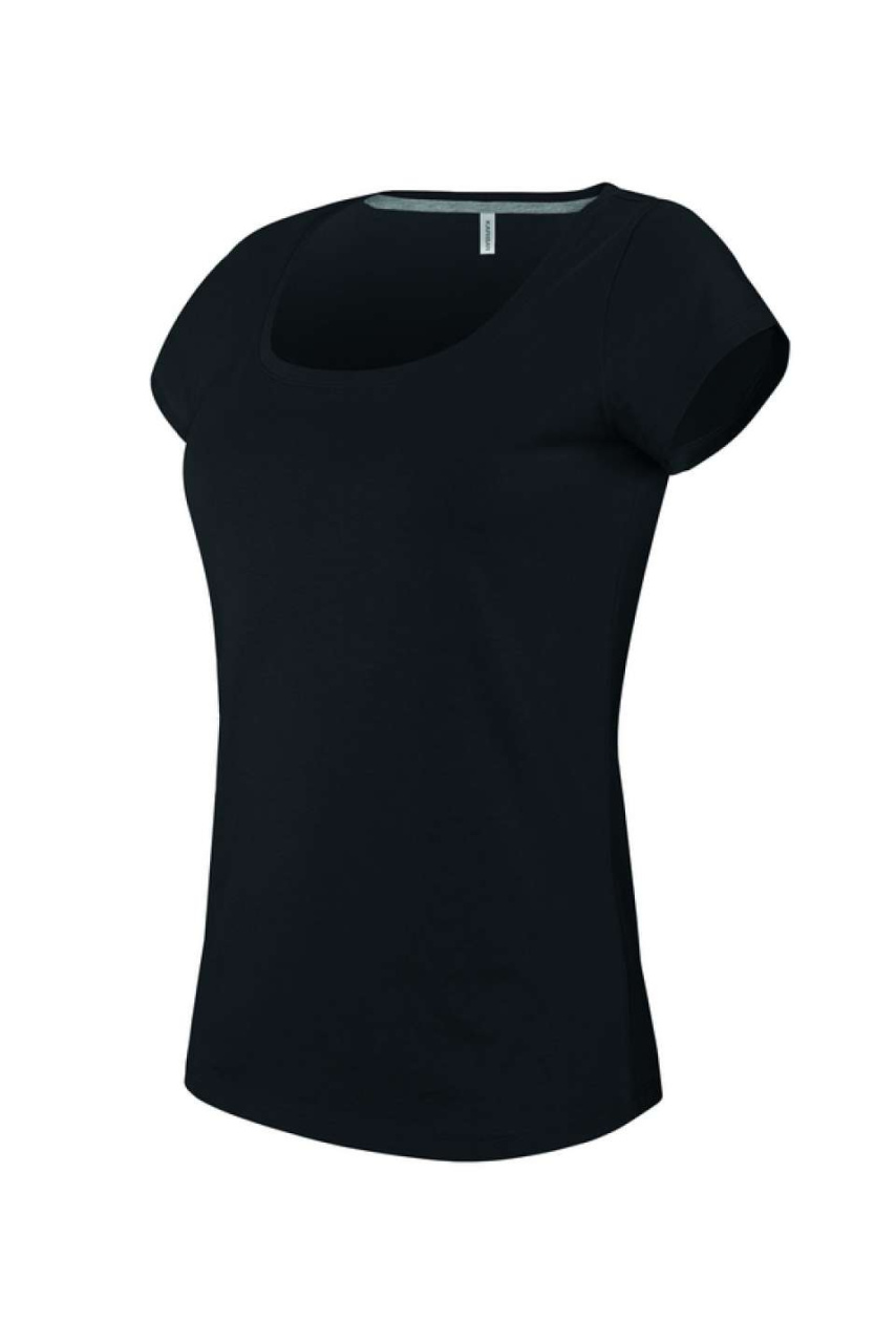 Tricou Femei cu Mânecă Scurtă și Decolteu Bărcuță