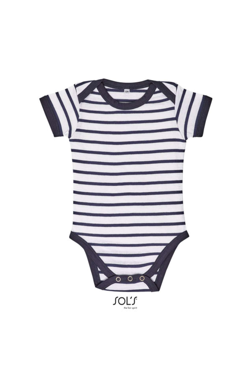 SOL'S Miles Baby Striped Bodysuit - 100% Cotton