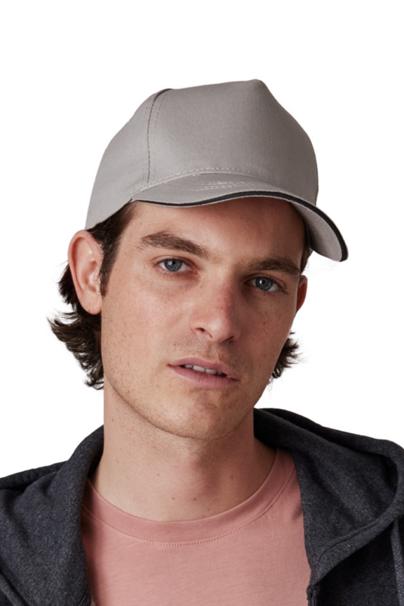 Cotton Twill 5-Panel Sandwich Peak Cap