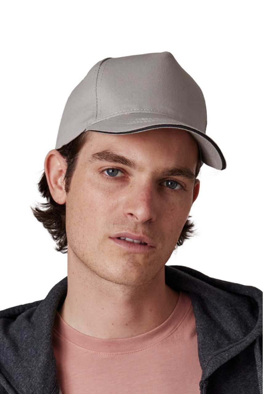 Cotton Twill 5-Panel Sandwich Peak Cap