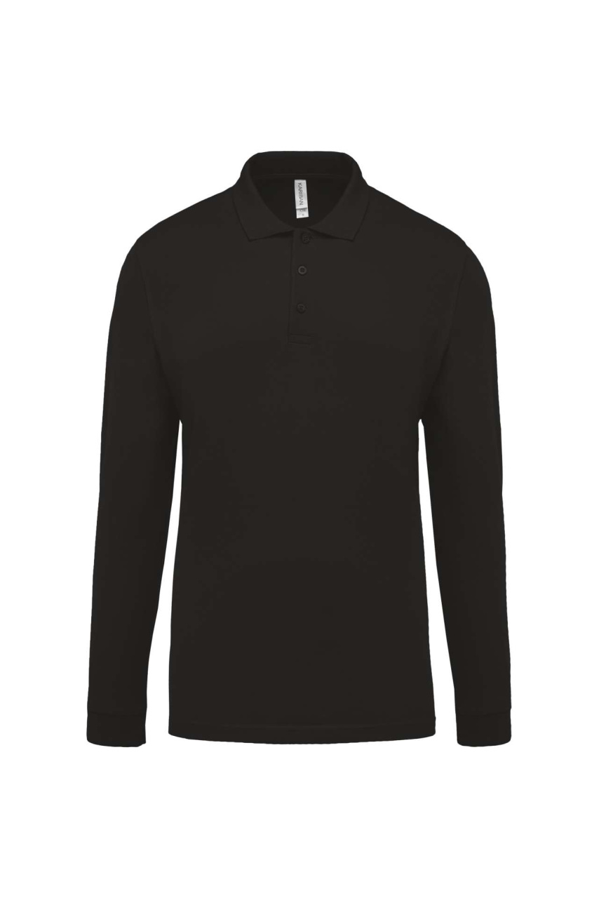 Tricou Polo Bărbați cu Mâneci Lungi din Bumbac Piqué