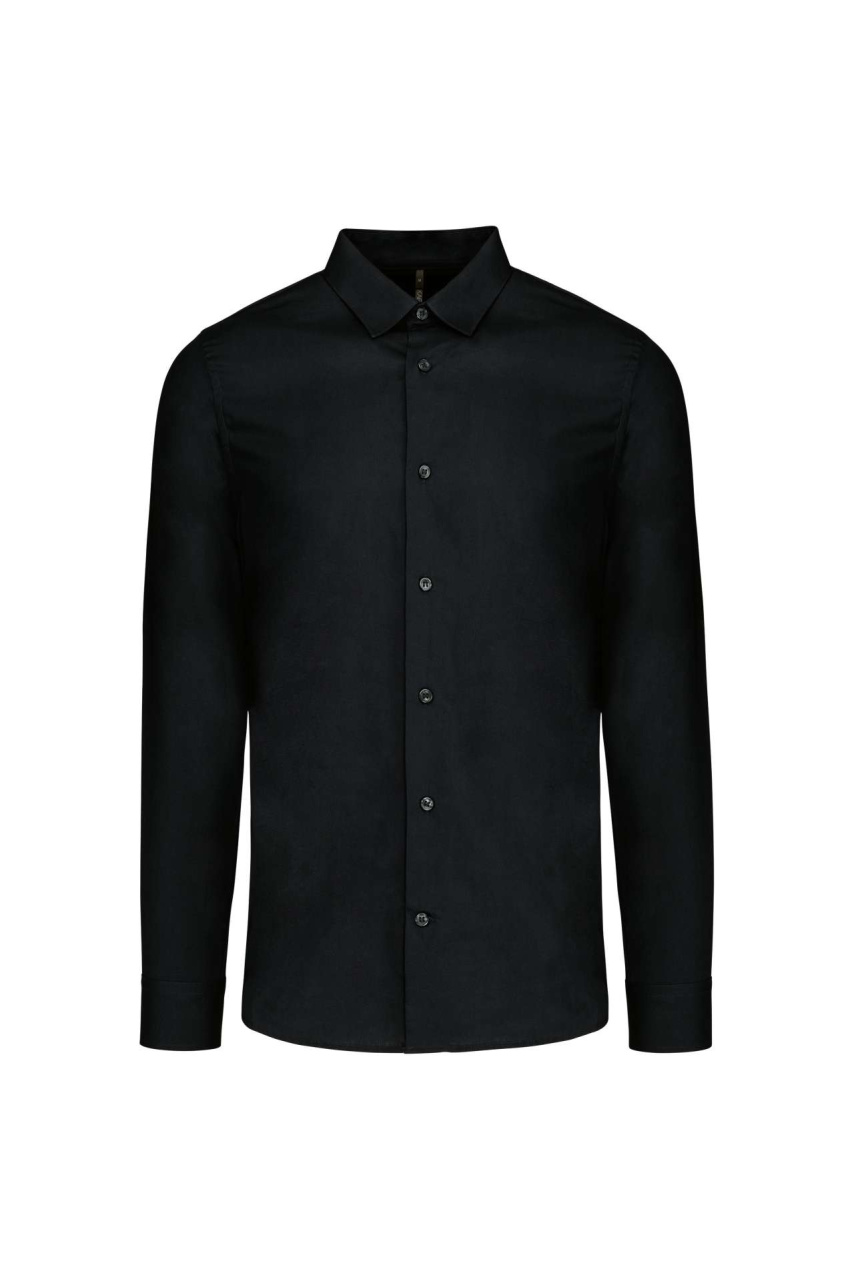 Men's Fitted Long-Sleeve Cotton Poplin Shirt