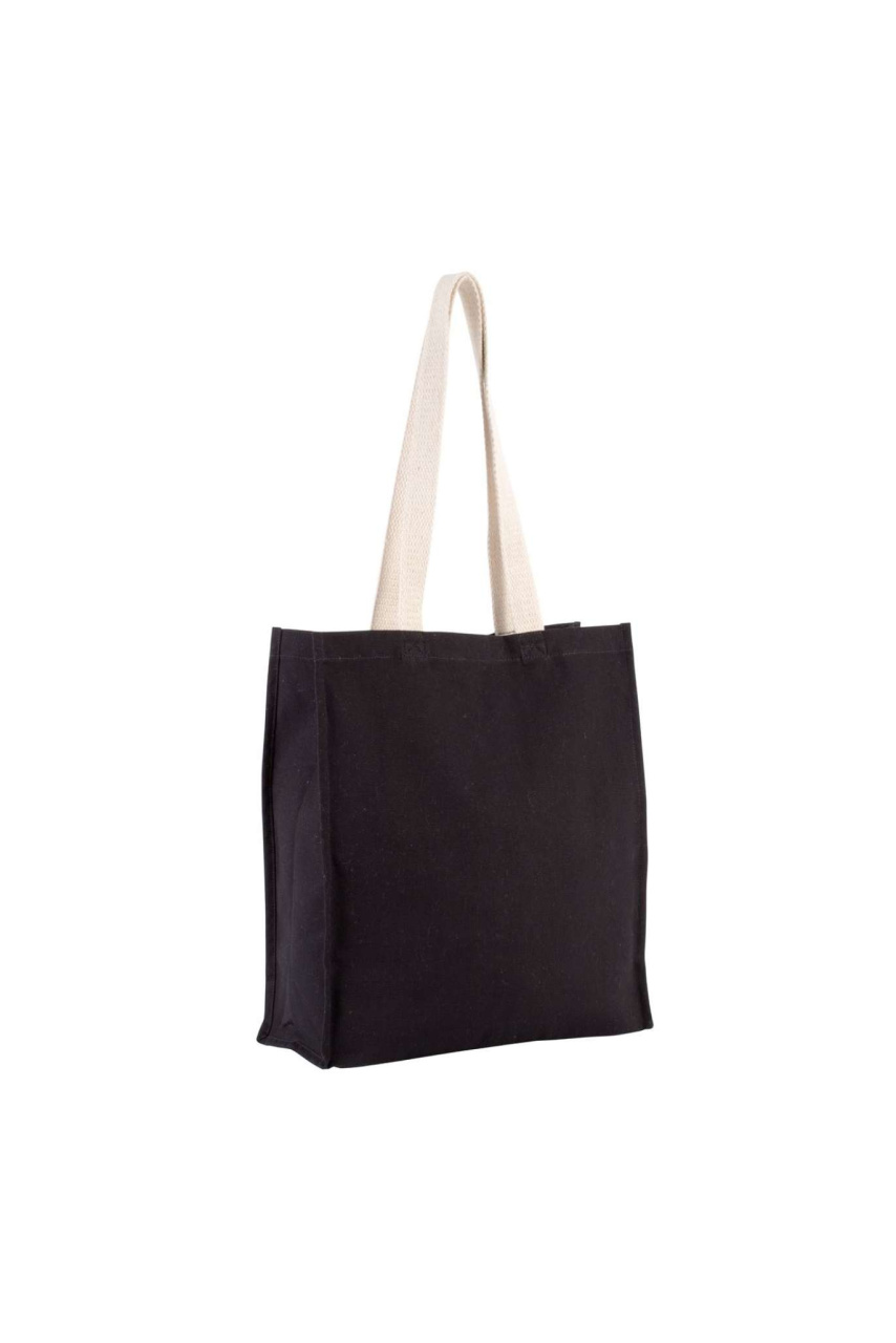 Ecru Cotton Canvas Tote Bag with Gusset