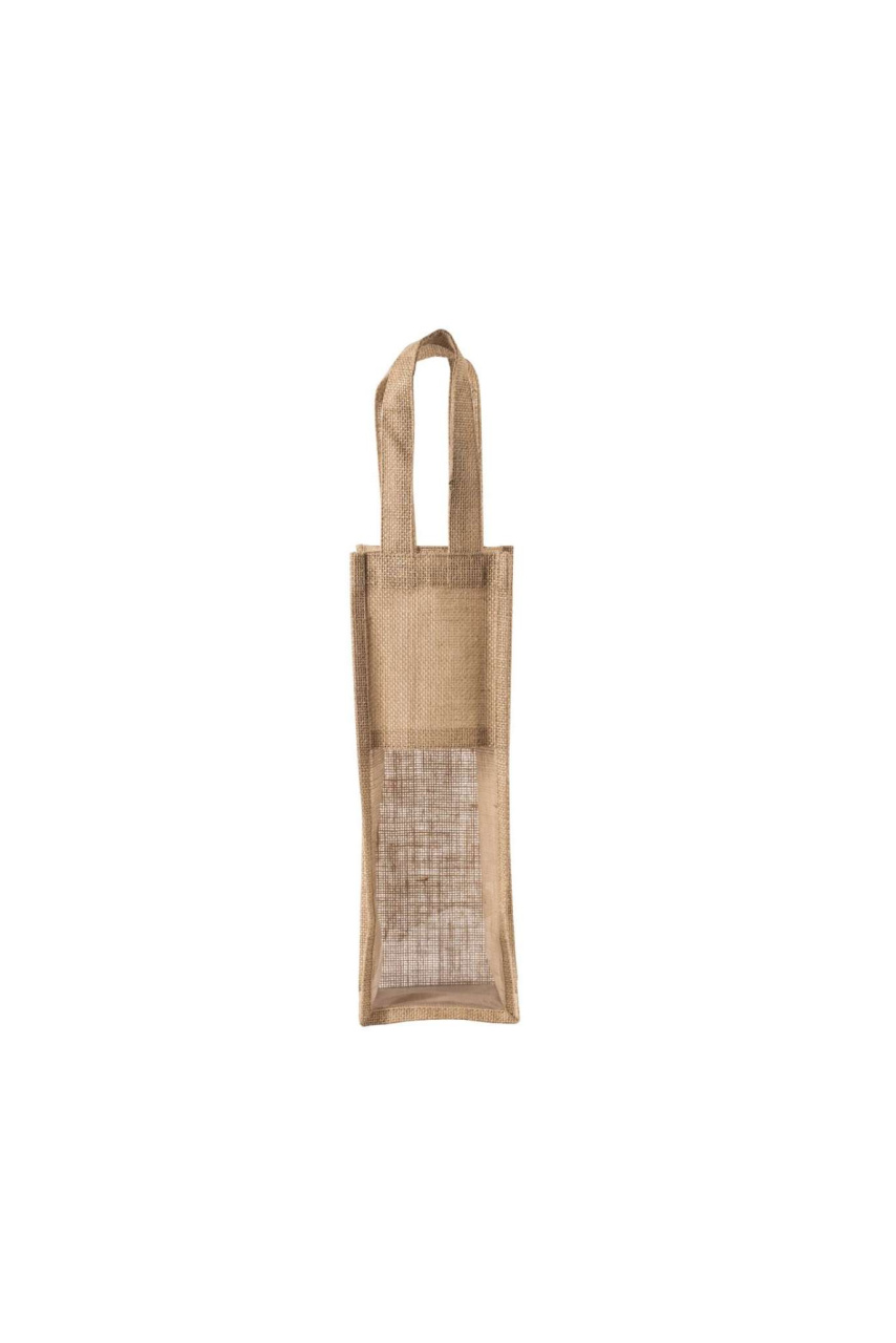 Eco-Friendly Jute Bottle Bag with Window
