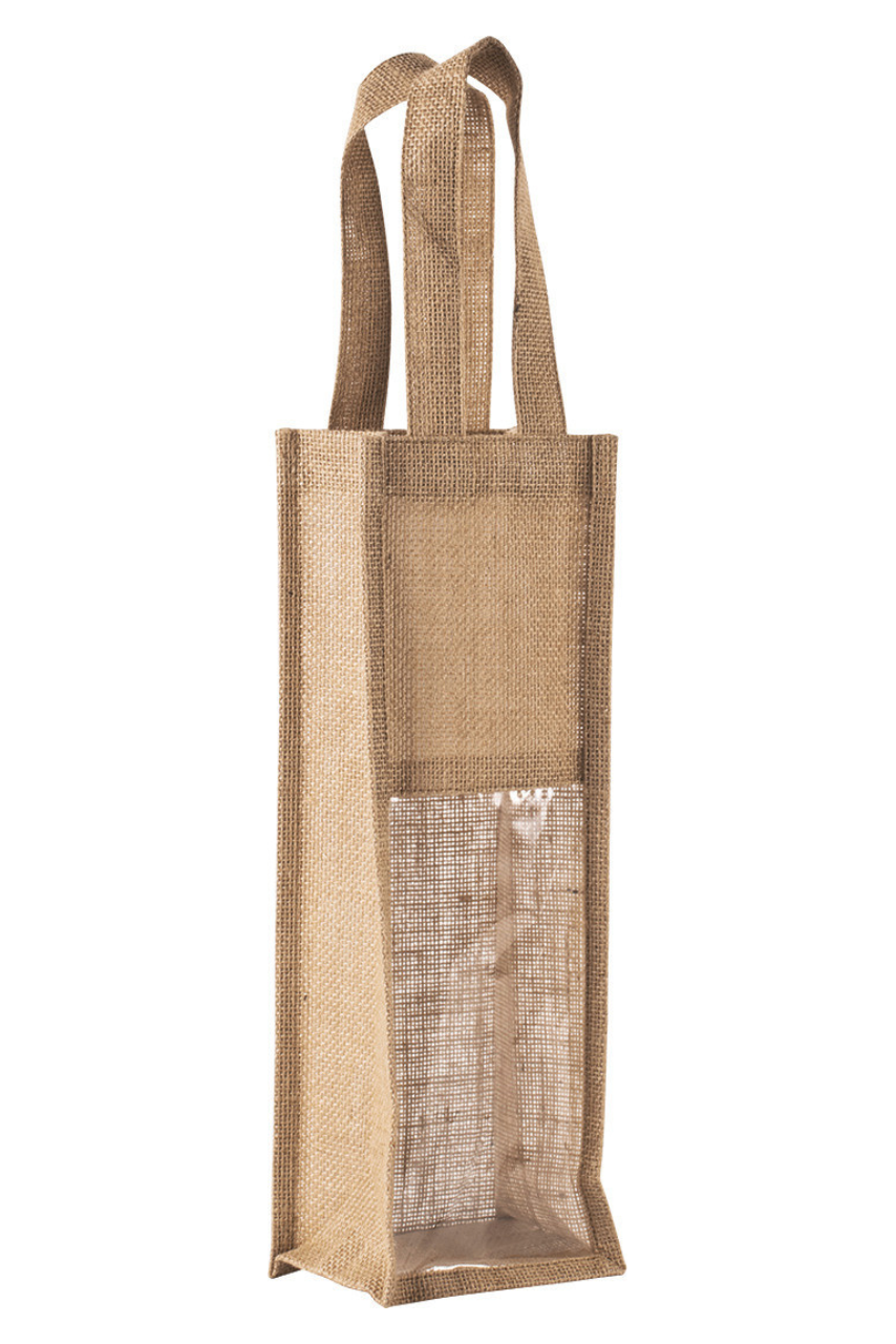 Eco-Friendly Jute Bottle Bag with Window