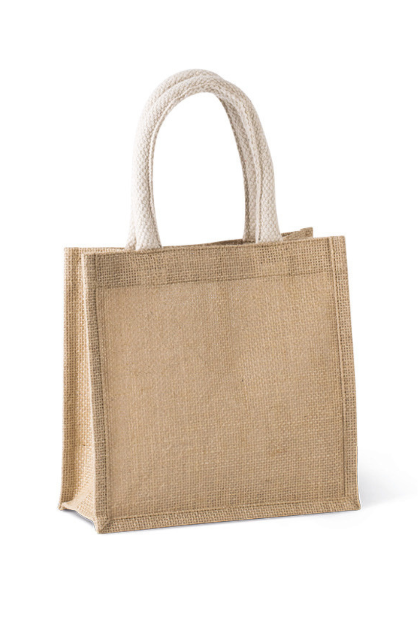 Small Jute Canvas Tote Bag - Eco-Friendly & Stylish