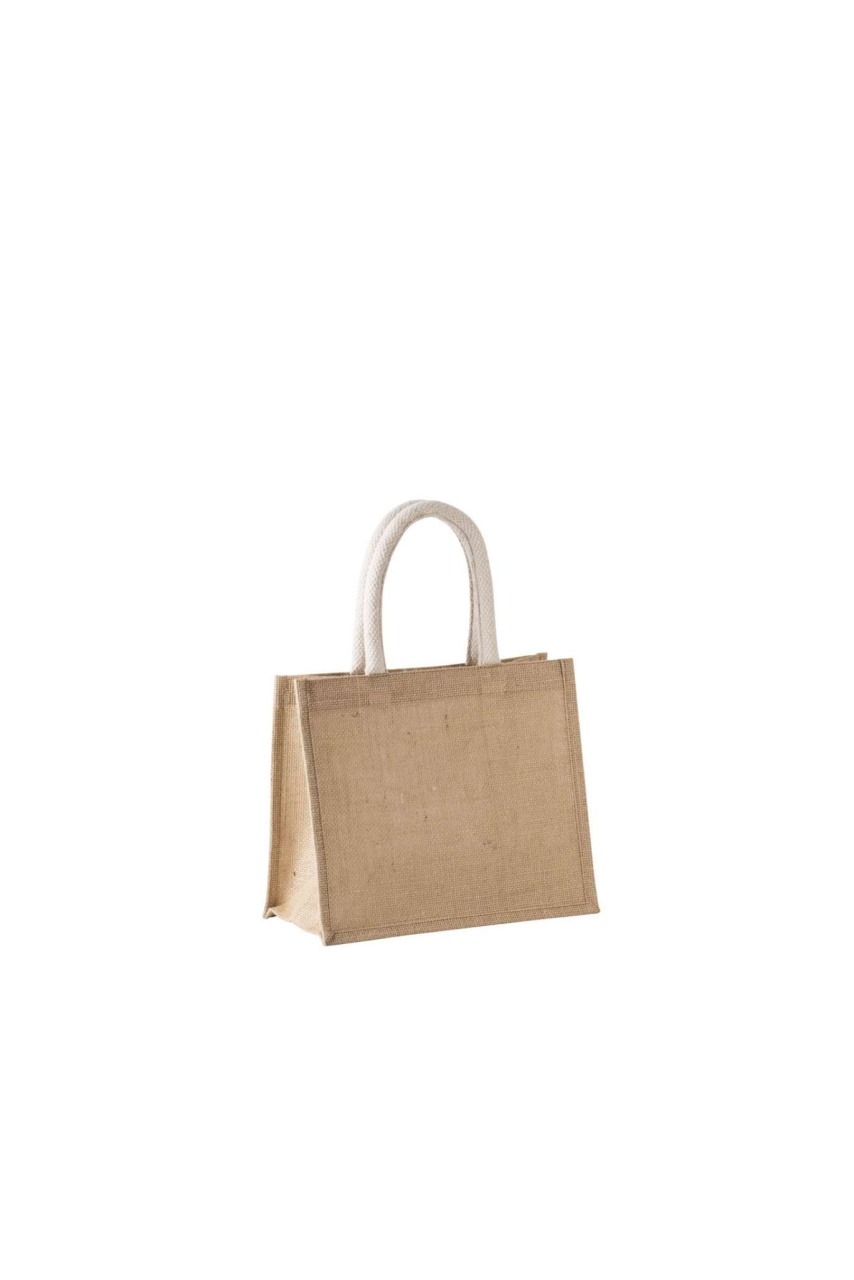 Medium Jute Canvas Tote with Cotton Handles