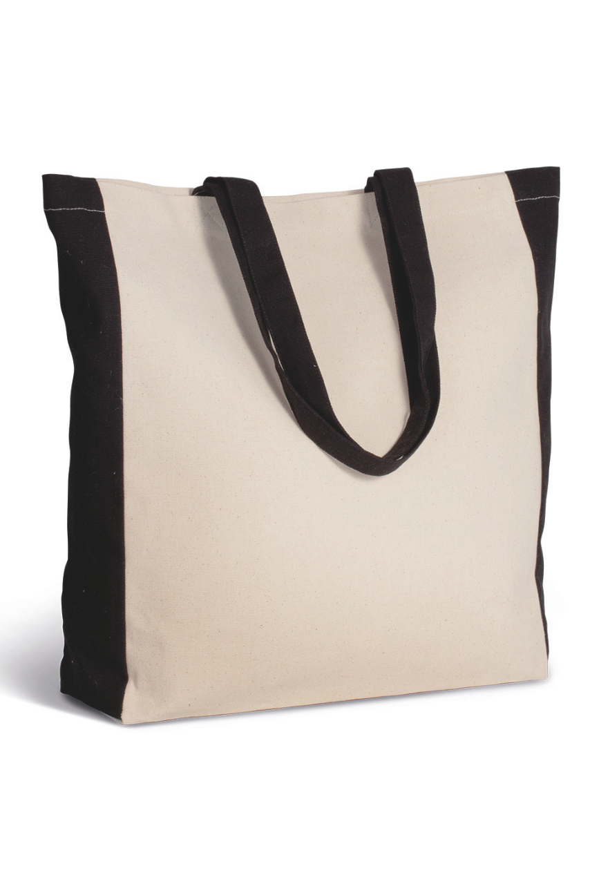 Stylish Two-Tone Canvas Tote Bag