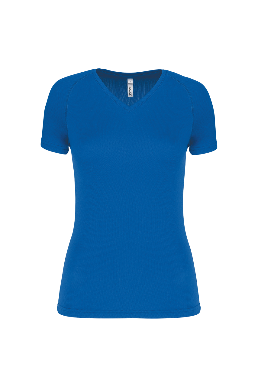 Tricou Sport Dama cu Mânecă Scurtă și Decolteu în V