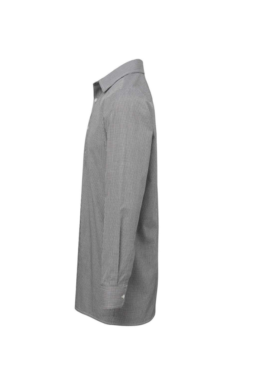 Men's Long Sleeve Gingham Microcheck Cotton Shirt