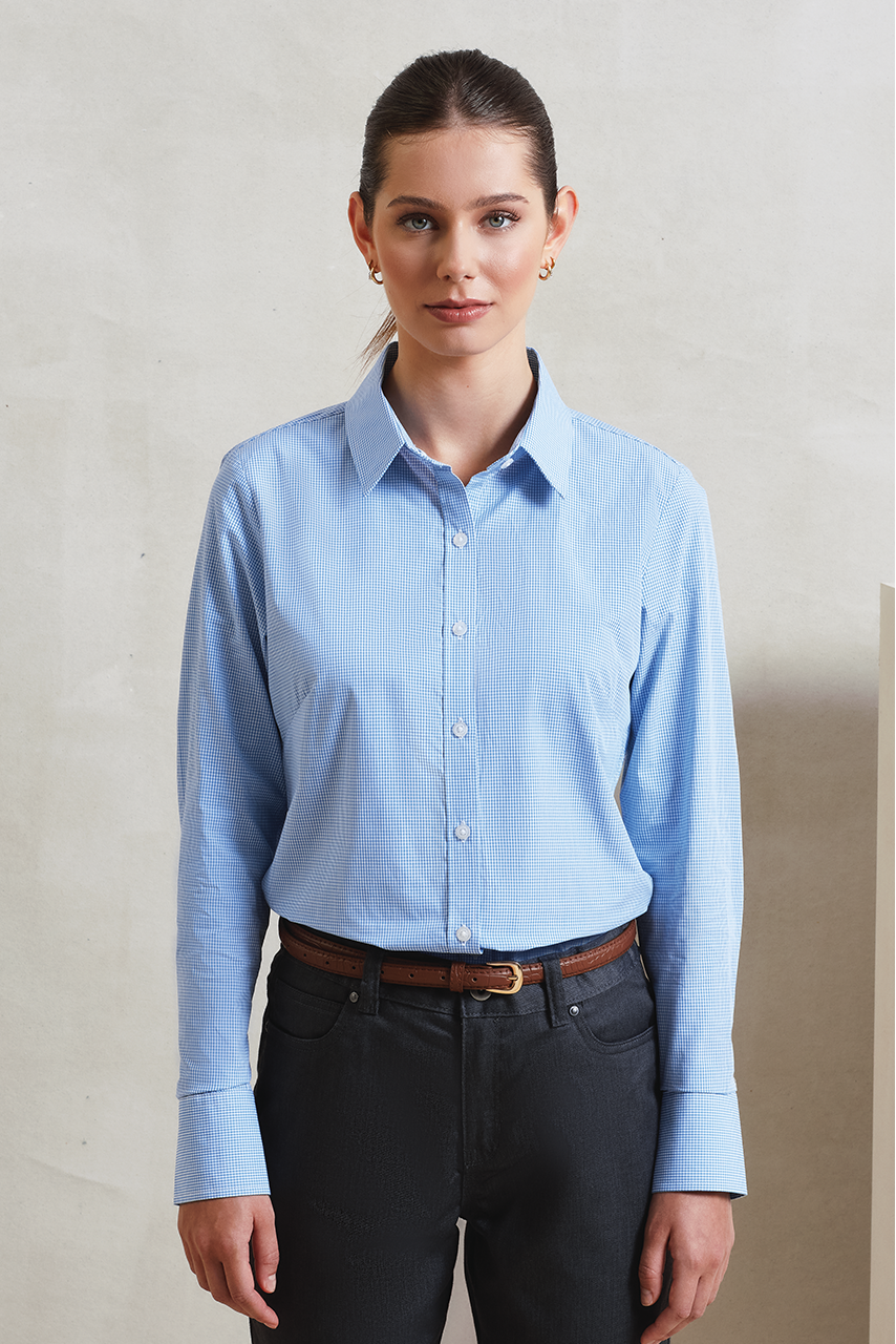Cămașă damă cu mânecă lungă și model gingham