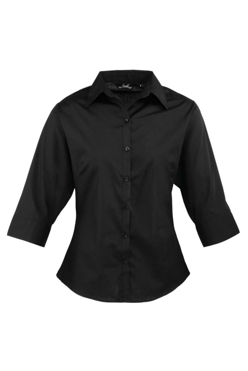 Women's 3/4 Sleeve Poplin Blouse
