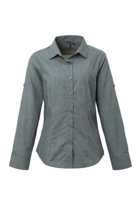 Women's Cross-Dye Roll Sleeve Poplin Shirt