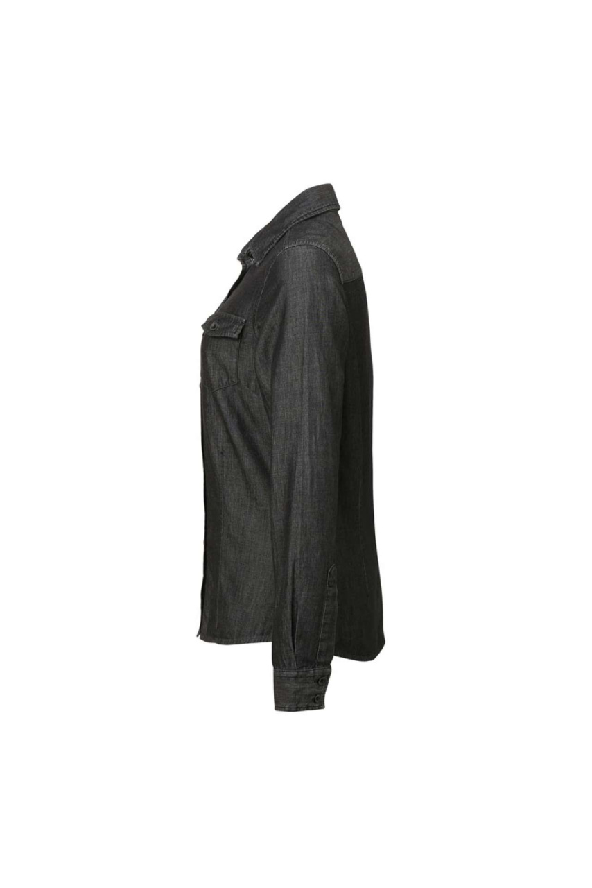 Cămașă Denim cu Cusături Contrastante pentru Femei