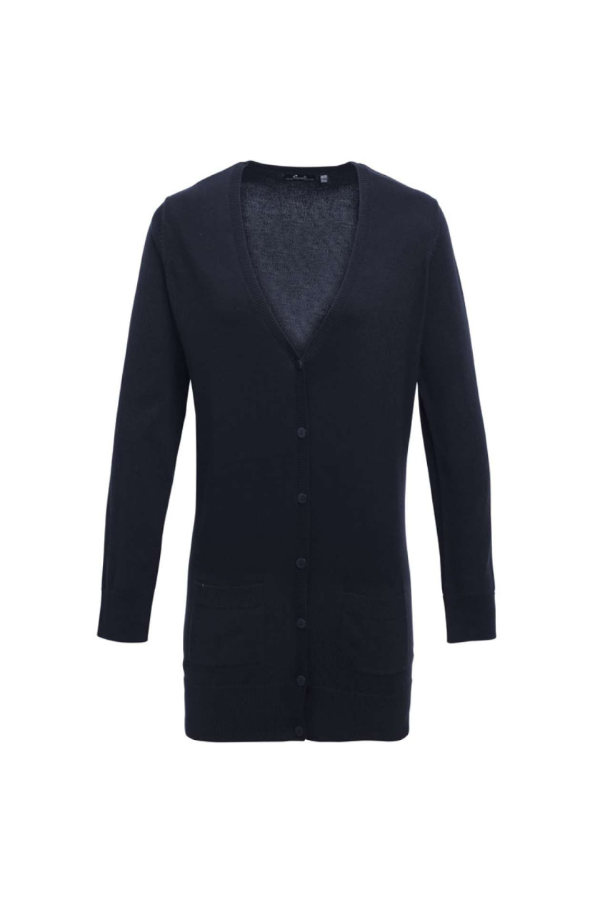 Women's Long Length V-Neck Knitted Cardigan