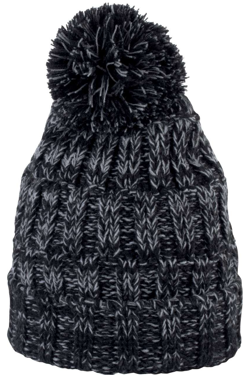 Cozy Hand-Knit Look Bobble Beanie