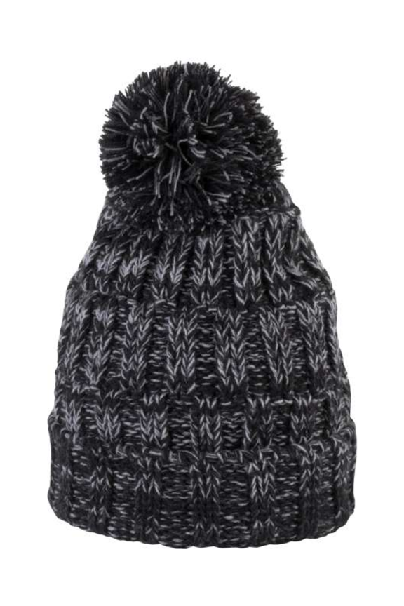 Cozy Hand-Knit Look Bobble Beanie