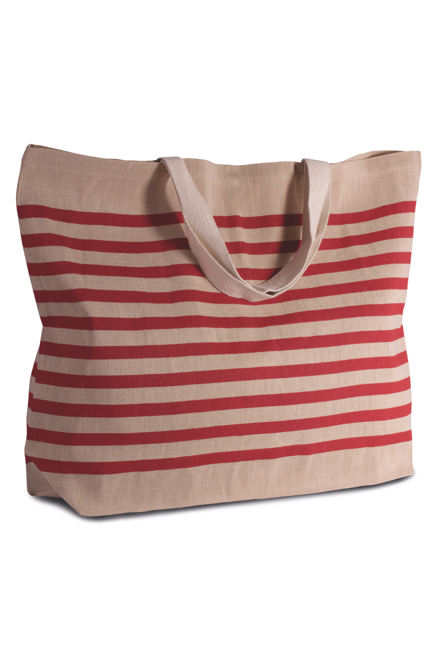Striped Juco Canvas Hold-All Bag - Stylish & Spacious