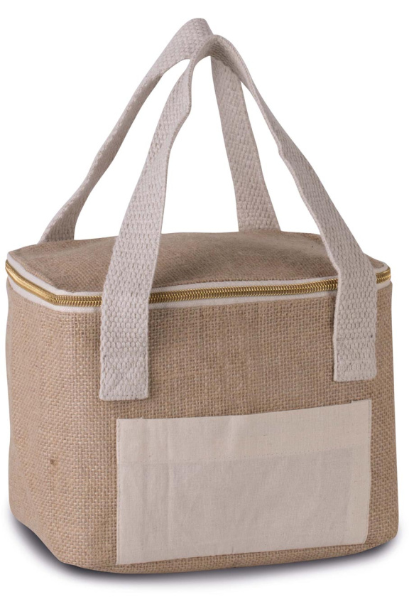 Small Jute Canvas Cooler Bag - Stylish & Insulated