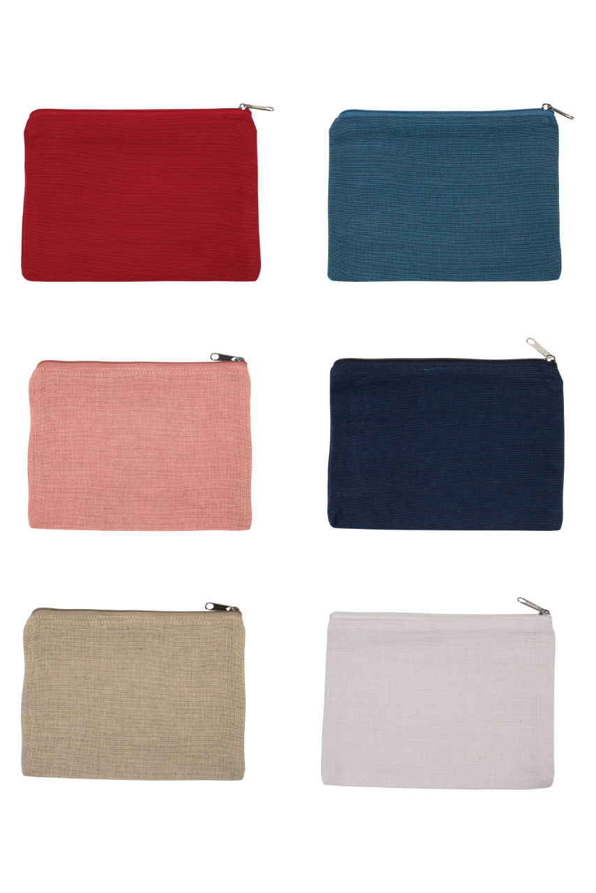 Pouch din Juco cu Fermoar Contrastant