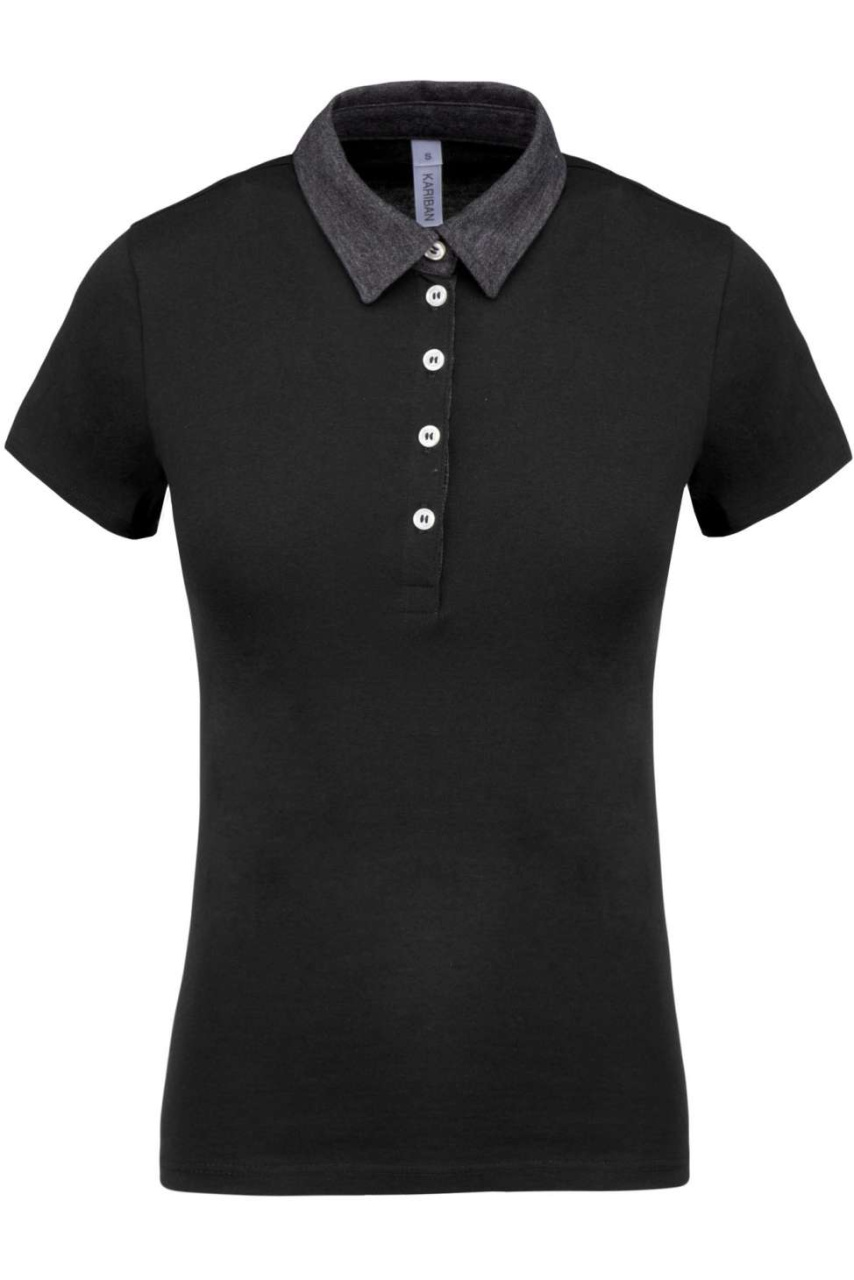 Women's Two-Tone Jersey Polo Shirt - Stylish & Comfortable