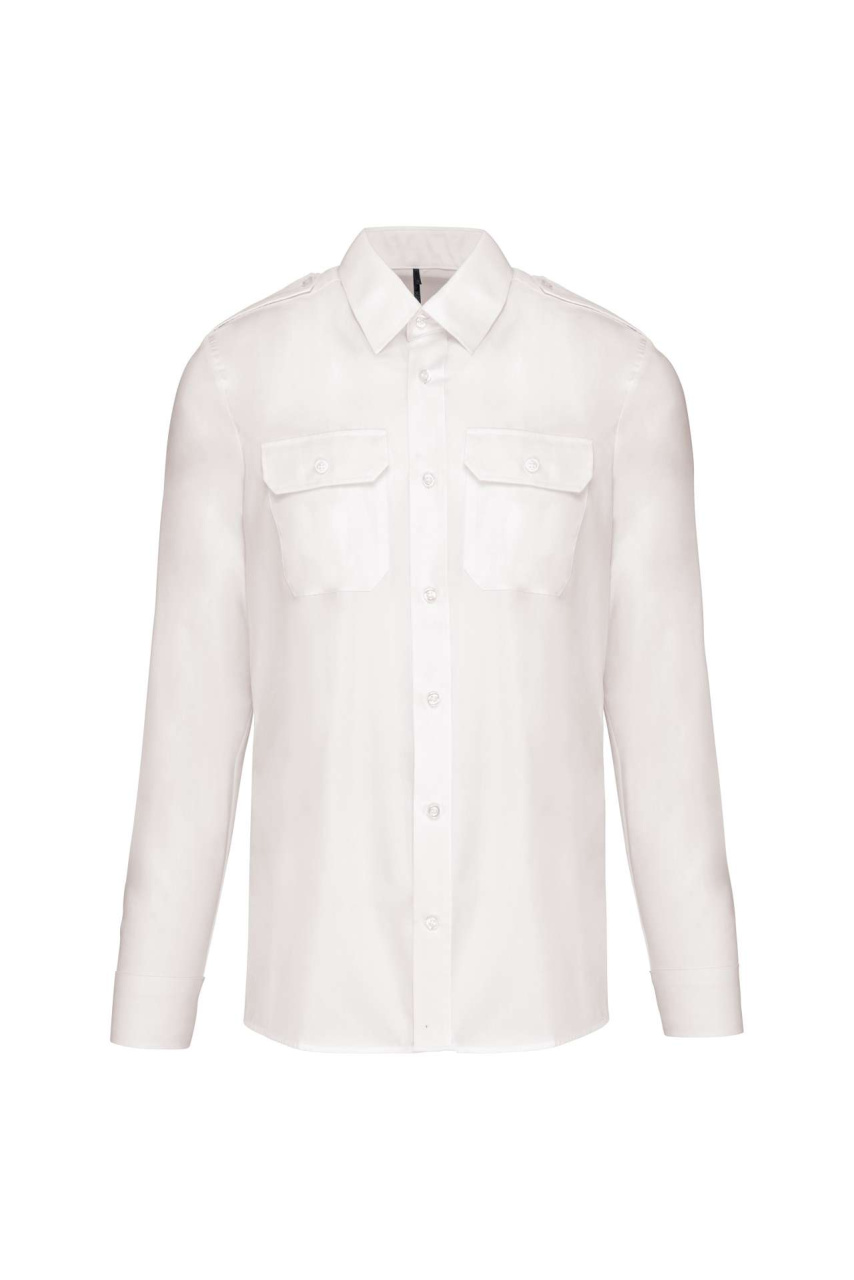 Men's Long-Sleeved Pilot Shirt with Pockets