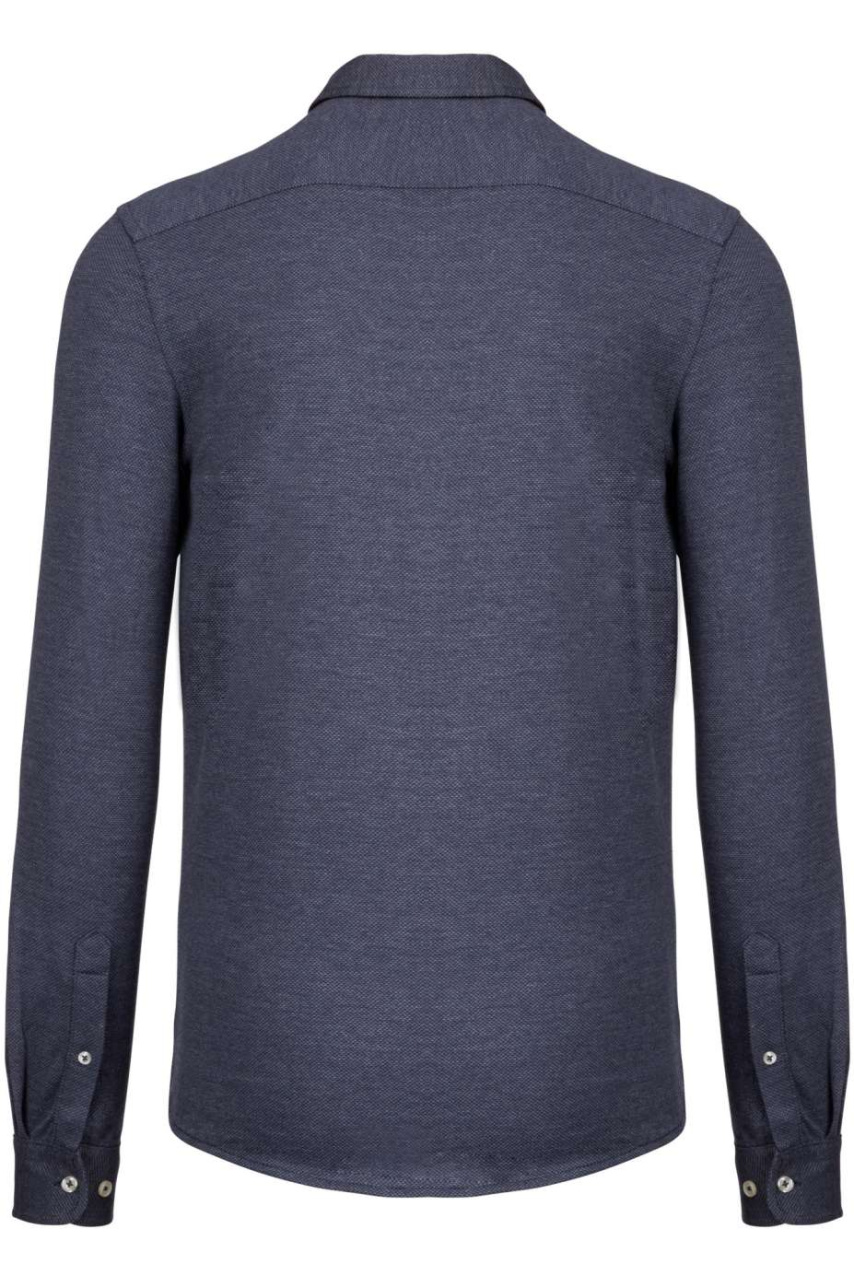 Men's Long-Sleeved Jacquard Knit Shirt