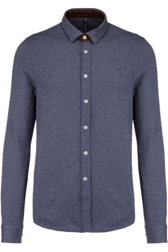 Men's Long-Sleeved Jacquard Knit Shirt