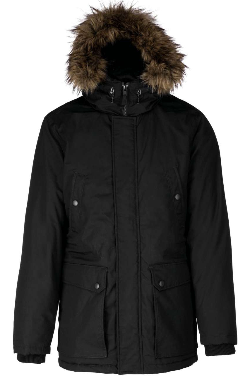 Men's Insulated Winter Parka with Faux Fur Hood