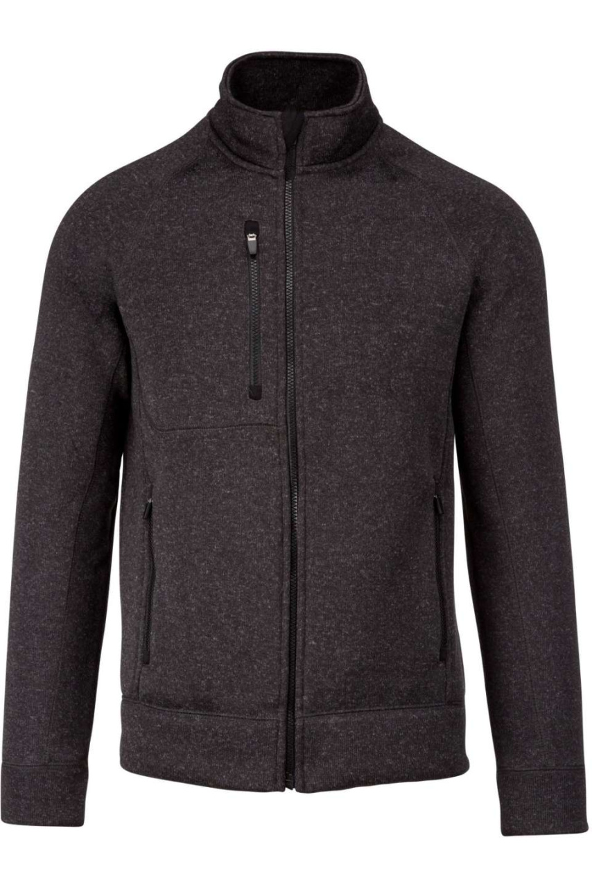 Jachetă Bărbați cu Fermoar și Design Heather