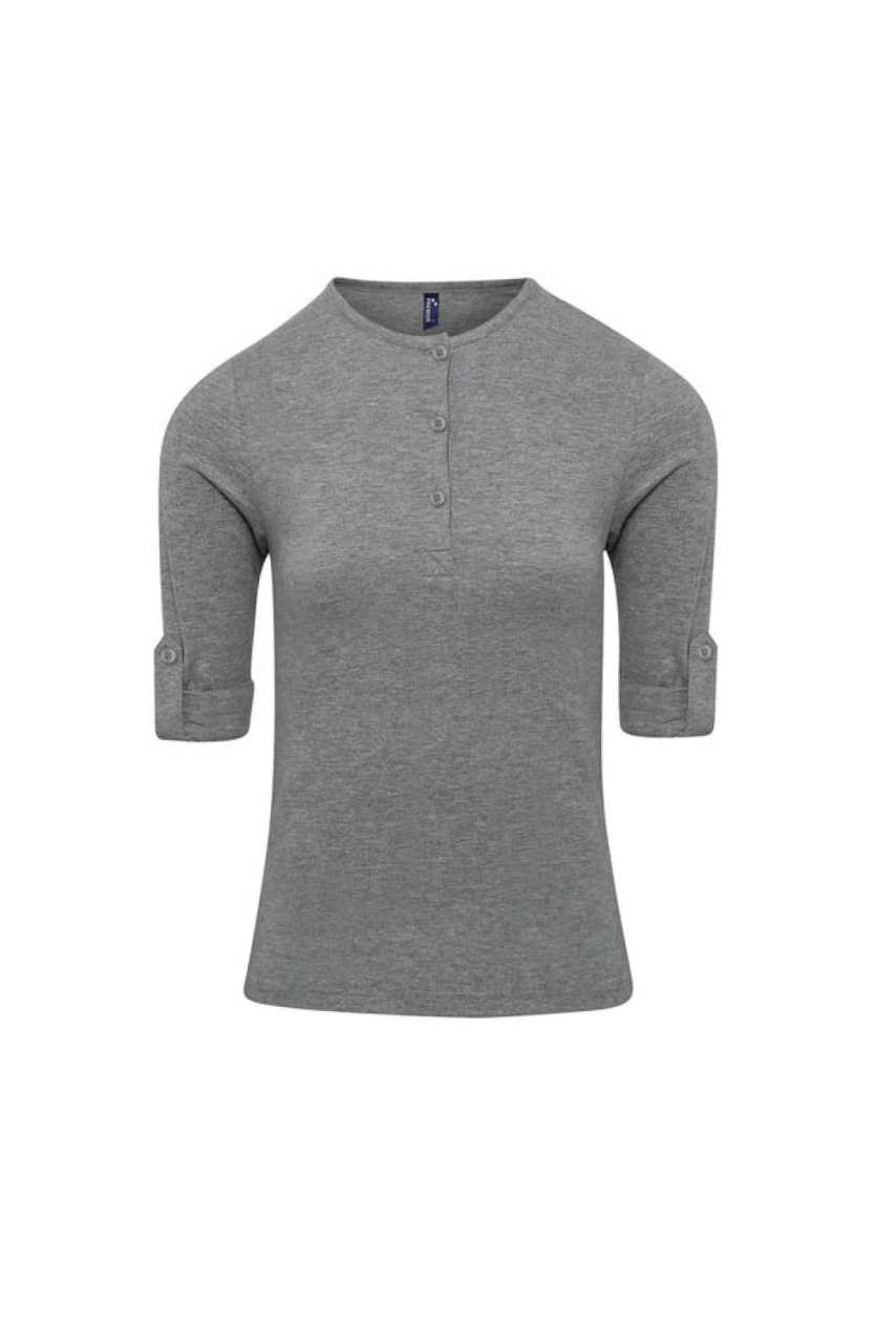 Tricou Femei cu Mâneci Rulate - Dungi Alb/Navy