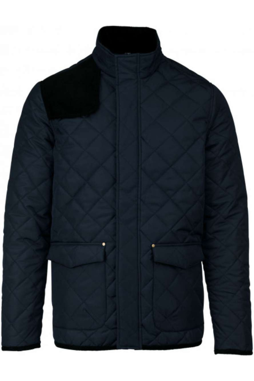 Men's Quilted Jacket with Corduroy Trim