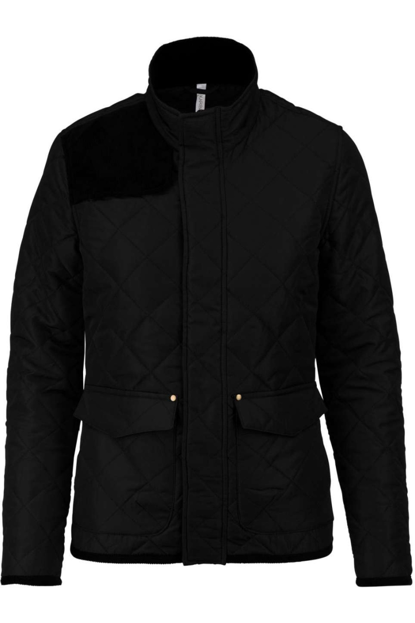Women's Quilted Jacket with Corduroy Trim
