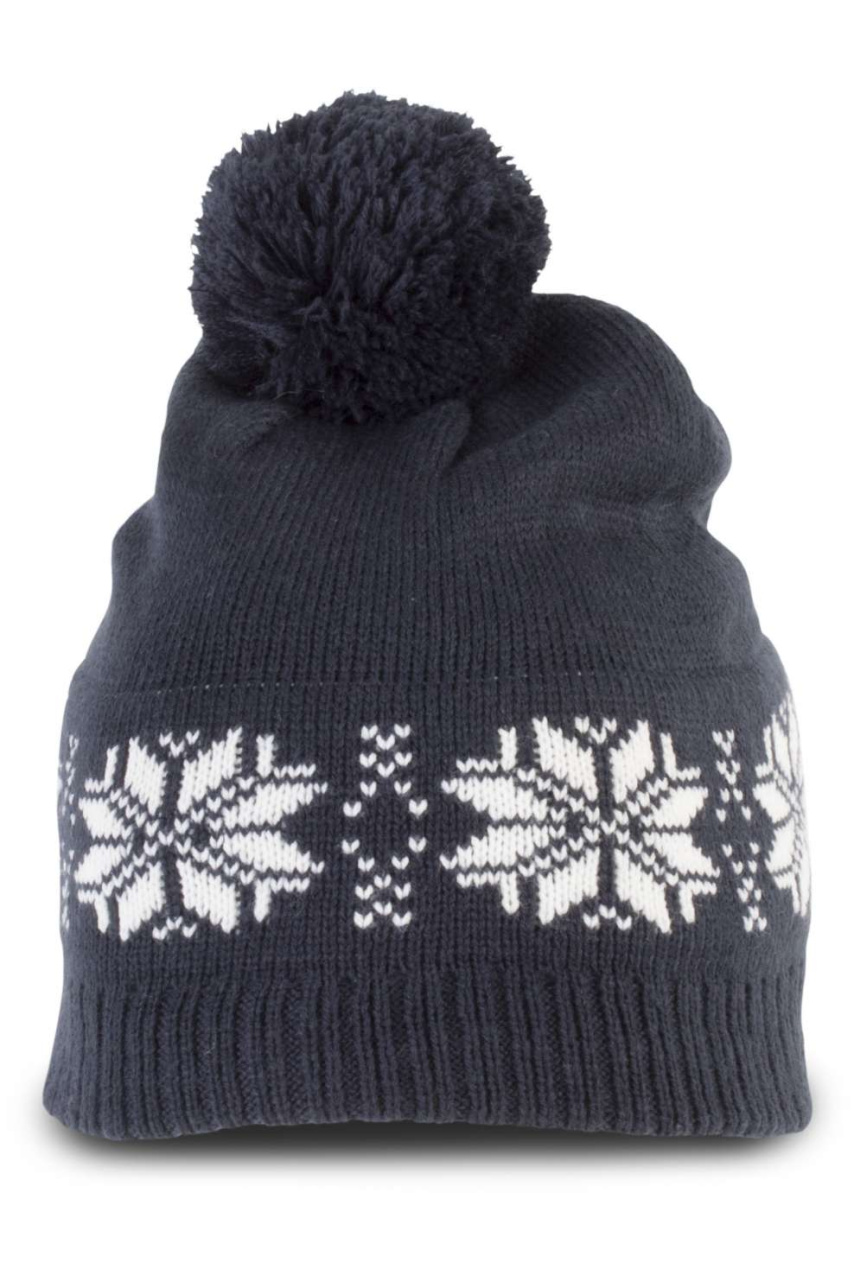 Cozy Fair Isle Knit Beanie with Pom