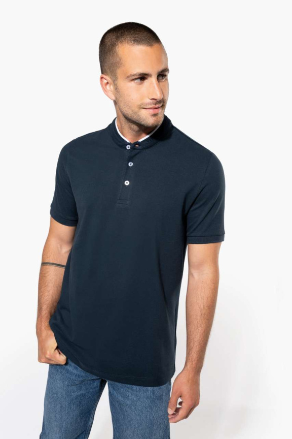Tricou Polo Bărbați cu Guler Mandarin