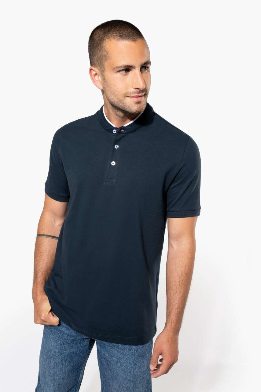 Tricou Polo Bărbați cu Guler Mandarin